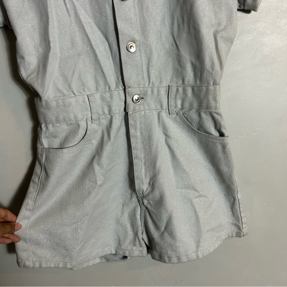 Zara Shimmer Denim Romper NEW NWT - Picture 3 of 7